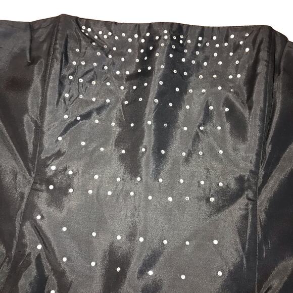 Vintage Y2K Jessica McClintock Gunne Sax Black Satin Rhinestone Corset Bustier - Picture 10 of 13